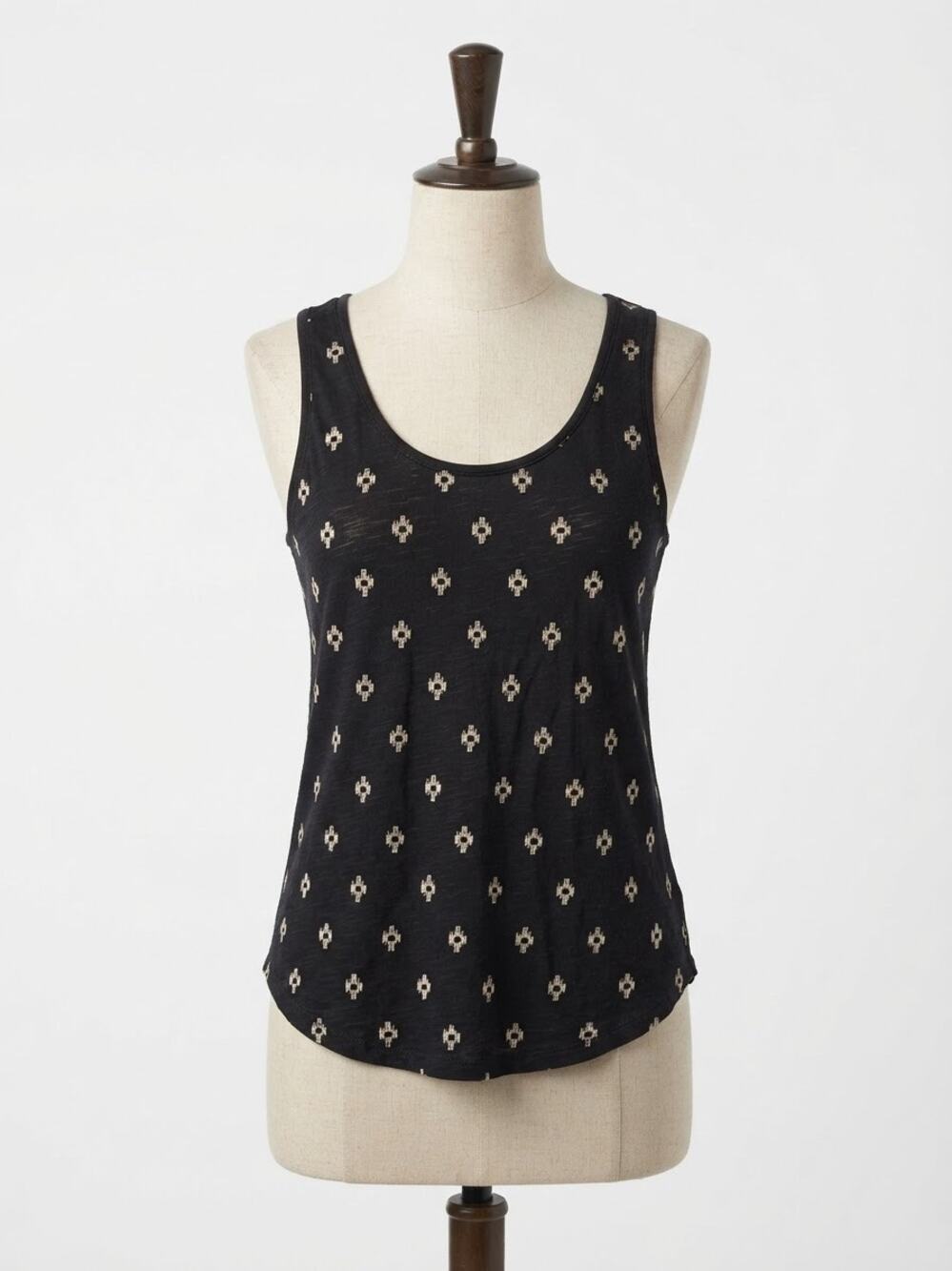 Old Navy Black Bohemian Aztec Print Relaxed Scoop Neck Tank Top Size L